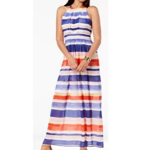 Vince Camuto stripe maxi dress blue red pink whiteUS 8 - Picture 13 of 13